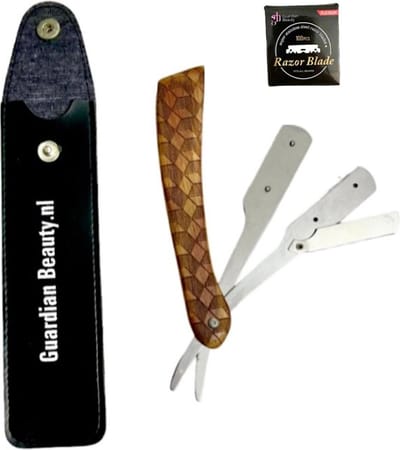 Guardian Beauty Scheermes - Barbermes - Klassieke - Shavette - Met 100 Scheermesjes - Iridium en Roestvrijstalen Messen