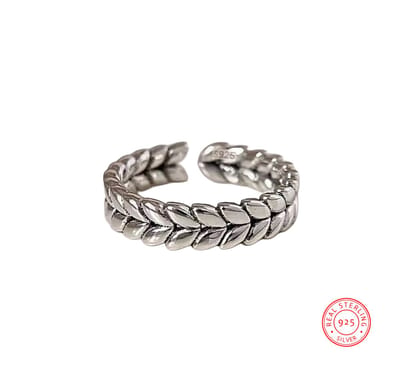 Soraro Blad Vintage Ring | 925 Silver | Elegant | Klemring | Vintage | Bladeren