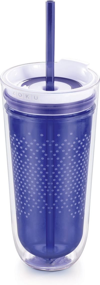Zoku Hydration Drinkbeker - Incl Rietje - 325 ml - Blauw