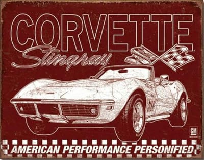 GM Corvette Stingray wandbord reclamebord