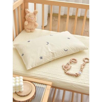 Oreiller Bébé Neuf 100% Coton Oreiller Bébé Coton Garderie Sieste Enfant Oreiller Sarrasin Respirant Housse de Coussin Amovible