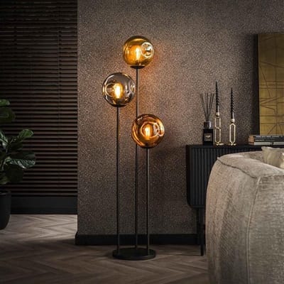 PS-Collection Stellar Vloerlamp - 32x32x164cm - Artic Zwart - Metaal - vloerlampen woonkamer, vloerlamp zwart, vloerlamp industrieel, vloer lamp, vloerlampen landelijk, staande lampen woonkamer, staande lampen, staande lamp industrieel