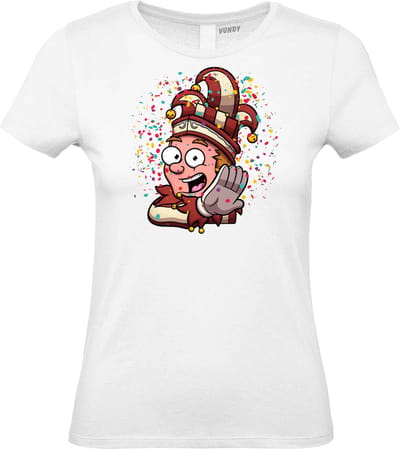 Dames T-shirt Alaaf Kleine Prins | Carnaval | Carnavalskleding Dames Heren | Wit | maat XS