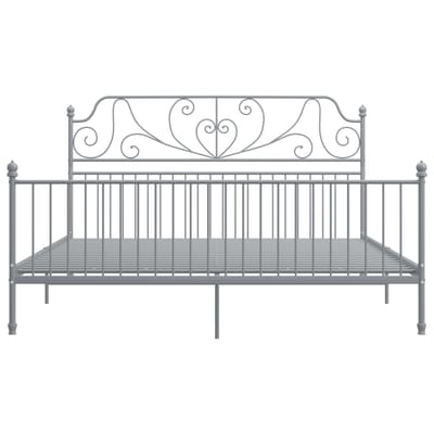 vidaXL - Bedframe - metaal - grijs - 180x200 - cm