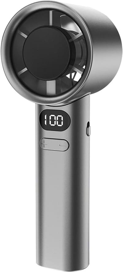 Persoonlijke Handventilator, USB Opladen, Draagbare Handventilator Met LED Scherm, Lange Accudu, Camping Koelventilator Voor Kinderen & Meisjes, Grijs