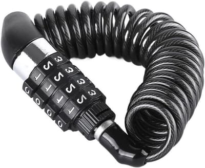 Fietsslot - Ketting slot - Fietsbeveiliging - 4 cijferige code - 300 gram - Wit