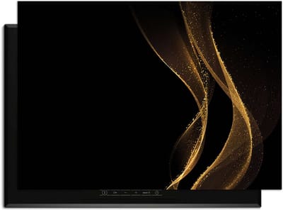 KitchenArt - Golden Flow – Inductie Beschermer - 83x51.5 cm - Kookplaat Beschermer - Luxe Afdekplaat Inductieplaat - Anti-slip & Oprolbaar - Beschermmat Inductiekookplaat