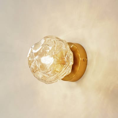 Lindby - wandlamp - 1licht - Glas, ijzer - G9 - amber, messing