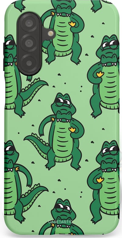Casetastic hoesje geschikt voor Samsung Galaxy A26 - Dubbellaagse bescherming - Kroko dans - Fashion Case - Mintgroen
