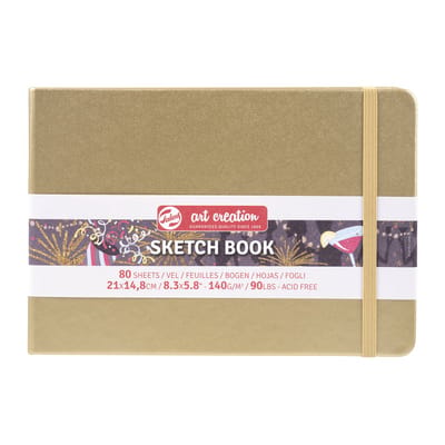 Schetsboek talens art creation 210x150mm witgoud | 5 stuks