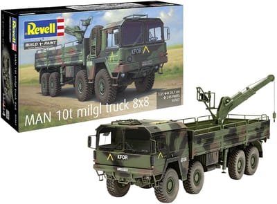 Revell Modelbouwpakket Militaire voertuigen - 03367 MAN Kat1 10t Milgl 8x8 Truck - Duits Militair Terreinvoertuig Plastic - 1:35 - Modelbouw