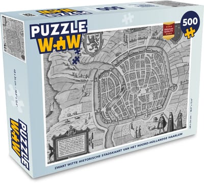 Puzzel Kaart - Haarlem - Vintage - Legpuzzel - Puzzel 500 stukjes