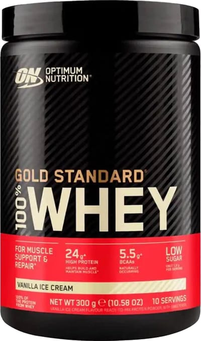 Optimum Nutrition Gold Standard 100% Whey Protein - Vanilla Ice Cream - Proteine Poeder - Eiwitshake - 300 gram (10 servings)