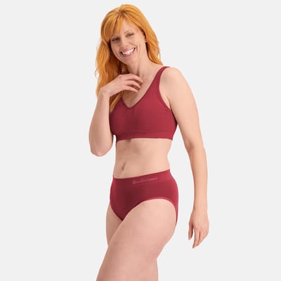 Bamboo Basics Naadloze Slip Belle - 3-pack - Bordeaux Slip - Maat XL - Bamboe Ondergoed Dames Naadloos - Bamboe Slips