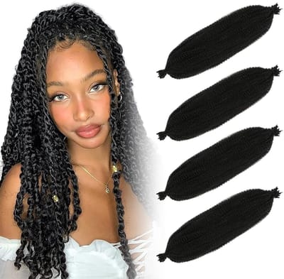 aladdien - Afro Twist Haar Extensions - 30 cm - Zwart - Faux Locs - Marley Twist - Haarverlenging - Haarspecialist - Haaraccessoires