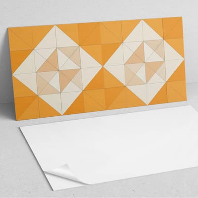 Coloray Wandpanelen Zelfklevend - Geometrisch diamantpatroon PVC Wandpaneel - 100 cm x 50 cm - Oranje Wandbekleding Zelfklevend - 1 stuk - Abstractie Wandpanelen Zelfklevend - Wandpaneel Keuken - Wandpanelen Badkamer