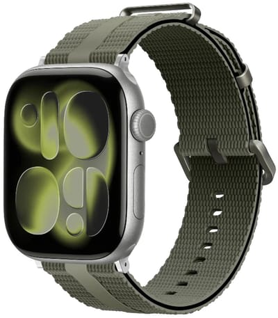 Strap-it Sportief siliconen bandje geschikt voor Apple Watch 1/2/3/4/5/6/7/8/9/10/11/SE/SE2/SE3 - Maat: 38/40/41/42mm Legergroen