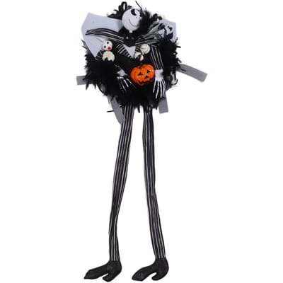 Halloween Krans Pompoen Schedel Enge Halloween Slinger Decoratie voor Voordeur Muur black