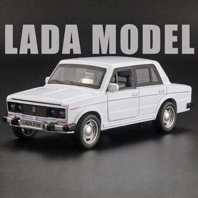 1:32 Schaal Lada 2106 Auto Legeringsmodel Speelgoed Deuren Geopend Geluid Licht Diecast Metaal Voertuigmodellen Vintage Verzamelbare Speelgoed Cadeaus