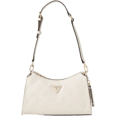 GUESS schoudertas Cresidia II Top Zip Shoulder Bag Cream White Logo crème