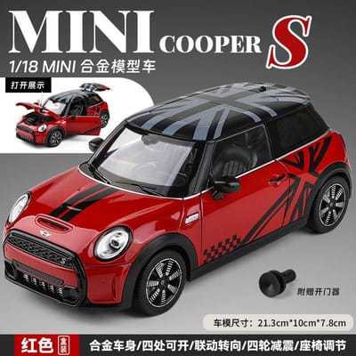 1:18 Bmw Mini Cooper S F56 Luxe Sport Hatchback Legering Metaal Diecast Model Auto Simulatie Voertuig Huis Trendy Ornamenten & Cadeau
