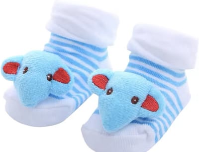 Super schattige babysokken - Baby Sokken - New born sokken - Kraamcadeau voor Jongen of Meisje - Babyshower Cadeau - Kraammand - Olifant - Lichtblauw