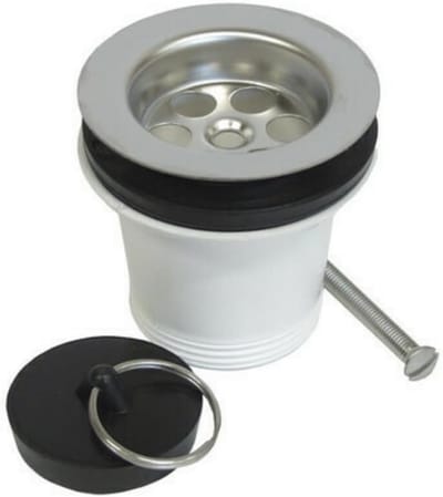 Afvoerventiel voor gootstenen - 1 1/2 inch AG - 70 mm - met bijpassende ventielstop Ø 50,5 mm - universeel stopventiel voor keukenspoelbakken