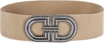 Elastische Riem - Double-D Beige | Polyester / Elastaan | Maat 36 t/m 42 | Fashion Favorite
