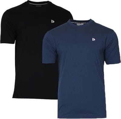 2-Pack Donnay - T-shirt (Vince) - Sportshirt - Heren - Black/Navy (919) - maat S