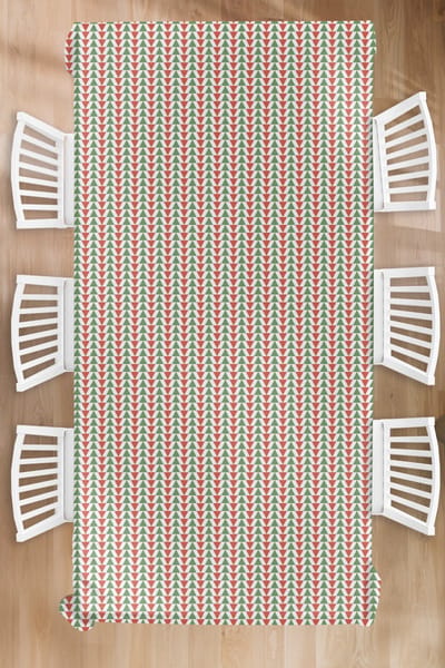 Kerst Tafelkleed - Kerstmis Decoratie - Tafellaken - Kerst - Patronen - Driehoek - 150x300 cm - Kerstmis Versiering - Tafeldecoratie Kerstmis - Kerstdecoratie tafel - Tafelversiering