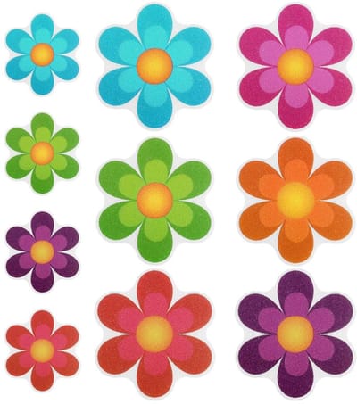 10 stuks bloemvormige veiligheids-antislipsticker, zelfklevende rubberen badkamersticker antislipsticker, vloerveiligheidstapemat voor badkuip douche zwembad