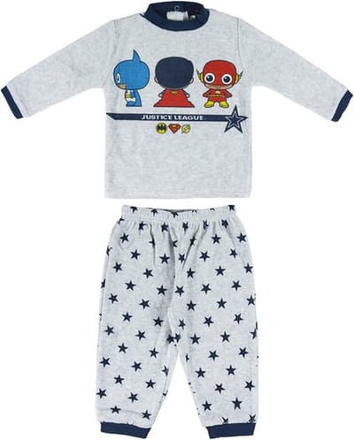 Baby-pyjama met superhelden, velour, maat 74