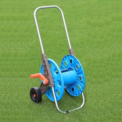 Slangenwagen Metaal - Slanghouder Trolley - Tuin Besproeien - Anti-druppel Apparaat - 20 m Slang - Zwart