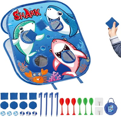 Zakgooi Spel - Kermis Spel - Buiten Activiteit - Veelzijdig Speelgoed - 58x48x31cm - Blauw