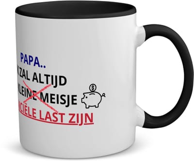 Akyol - papa cadeau koffiemok - theemok - zwart - Papa - verjaardag papa - vader cadeau - vader - vader cadeautjes - vaderdag cadeau - vader cadeautjes verjaardag - liefste papa - papa - leuk kado om te geven - 350 ML inhoud