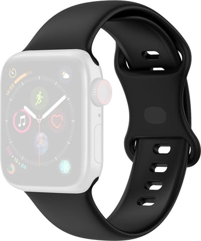 By Qubix - Geschikt voor Apple Watch bandje - Siliconen sportbandje - Zwart - Maat: S/M - Geschikt voor Apple Watch 38mm / 40mm / 41mm / 42mm - siliconen sport bandje - smartwatchbandje