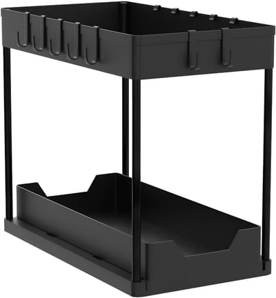 DnA® Gootsteenkast Organizer - Keukenkast Organizer - Gootsteen Organizer - Gootsteenorganizers - Zwart - 22cm x 39cm x 34cm