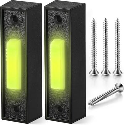 Deurbelschakelaar - Deurbelschakelaar - Verlichte deurbelknop - Garagedeuropenerschakelaar met LED-licht - Wandmontageknop - Uitgangsringknop (zwart, 2-pack)