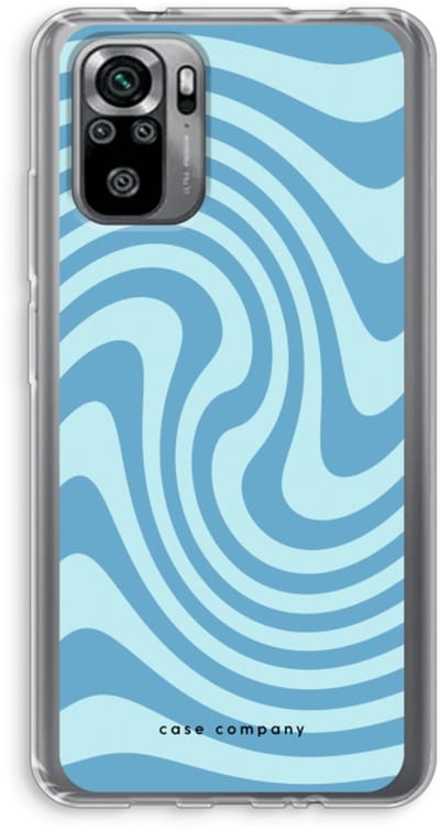 Case Company® - Hoesje geschikt voor Xiaomi Redmi Note 10S hoesje - Swirl Blauw - Soft Cover Telefoonhoesje - Bescherming aan alle Kanten en Schermrand