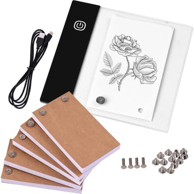 Flipboek Kit Met Mini Light Pad LED Lightbox Tablet Ontwerp Met Gat 300 Vel Flipboek Papier Bindingsschroeven Voor Tekenen black