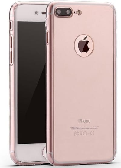 360-graden Frosting Beschermhoesje Set voor iPhone 7 / 8 / SE 2020 / SE 2022 _ Transparant