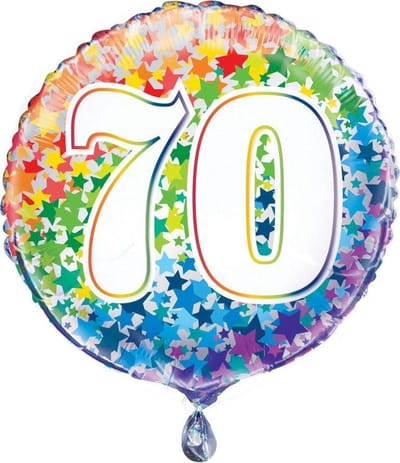 Haza Original Folieballon "70" Multicolor 45 Cm