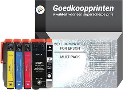 Huismerk Epson 26XL inkt cartridges 5-Kleuren Multipack (74 ml)