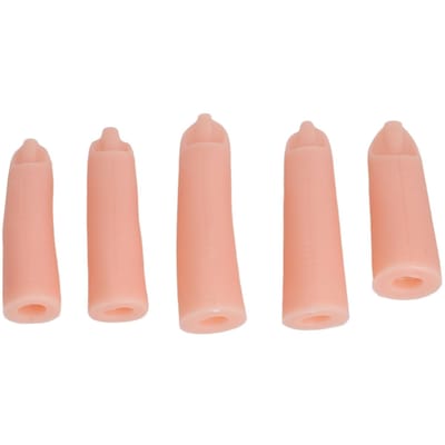 5 Pièces Modèle de Doigt en Silicone Haute Simulation Art Ongulaire Entraînement Doigt Art Ongulaire Intégré pour Salon de Manucure beige