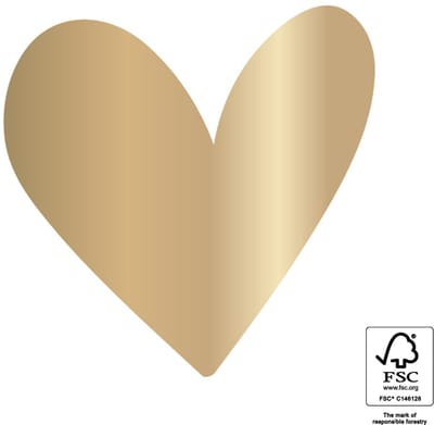 30 Cadeaustickers: Goudfolie hartje- 55x55 mm - Cadeauversiering- Sluitzegel- Traktatiesticker- Wensetiket