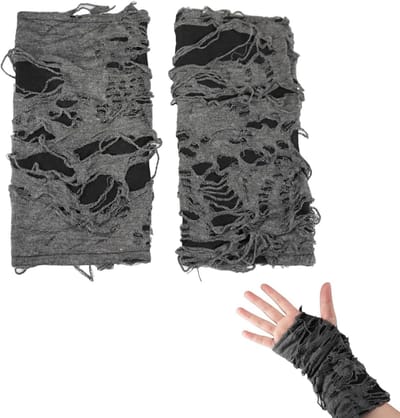 Vingerloze handschoenen met spinnenweb en kant voor Halloween kostuum, gothic accessoires, inclusief leren armband, ideaal voor feest en verkleedpartijen