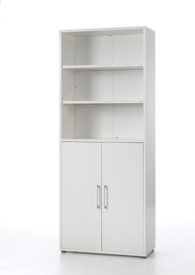 Prisme kantoorbenodigdheden 2 planken, 2 deuren wit.