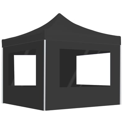 vidaXL - Partytent - inklapbaar - met - wanden - 2x2 - m - aluminium - antraciet