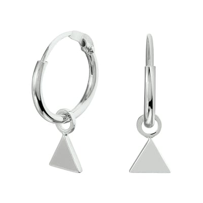 Glams oorringen driehoek - 12 mm - Zilver