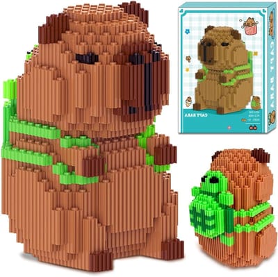 Bouwset met Mini Bouwstenen - Capybara Dierenspeelgoed voor Kinderen en Volwassenen - Creatief en Educatief Speelgoed voor Ontwikkeling